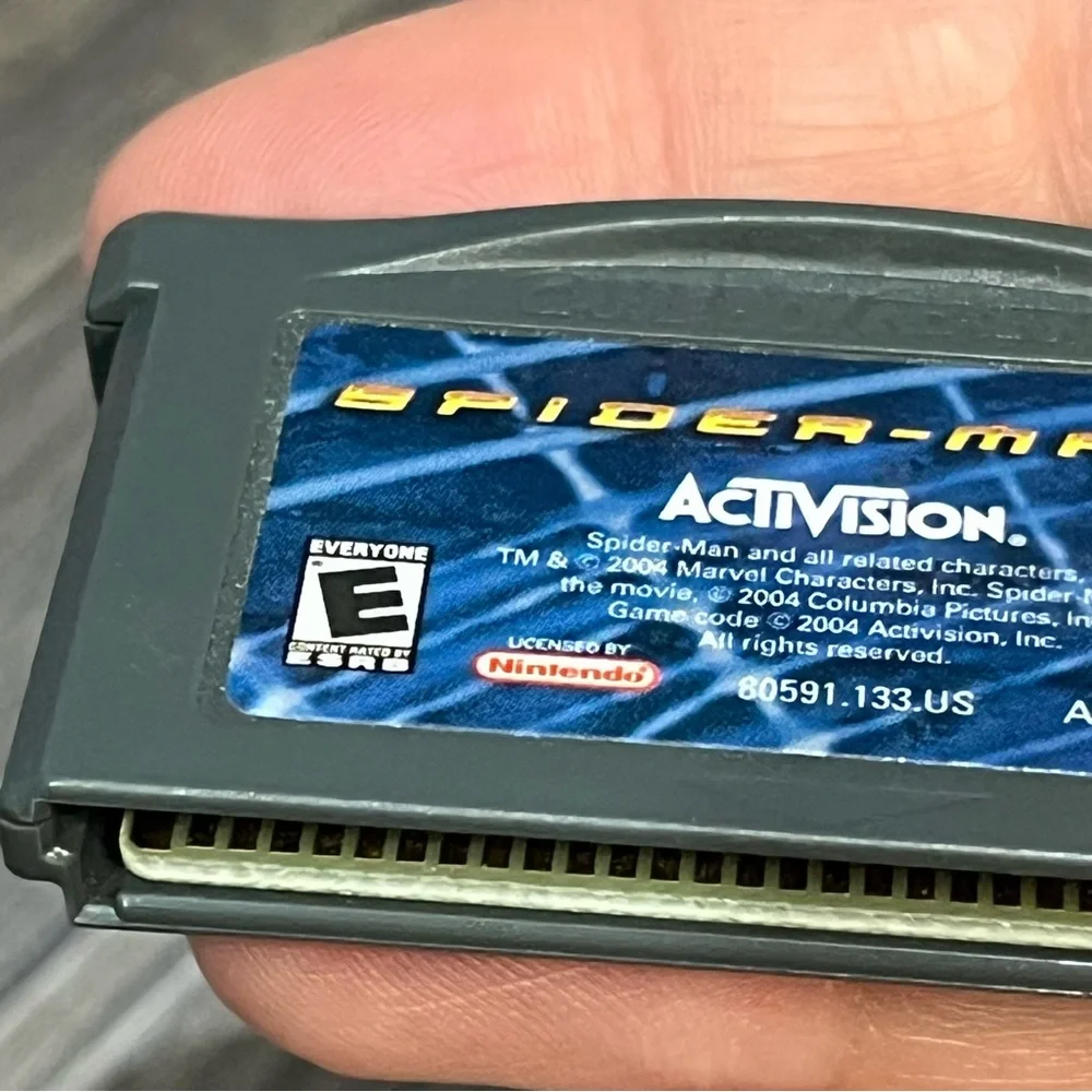 2002 Nintendo Game Boy Advance Spider-Man Activision Game Cartridge And Manual